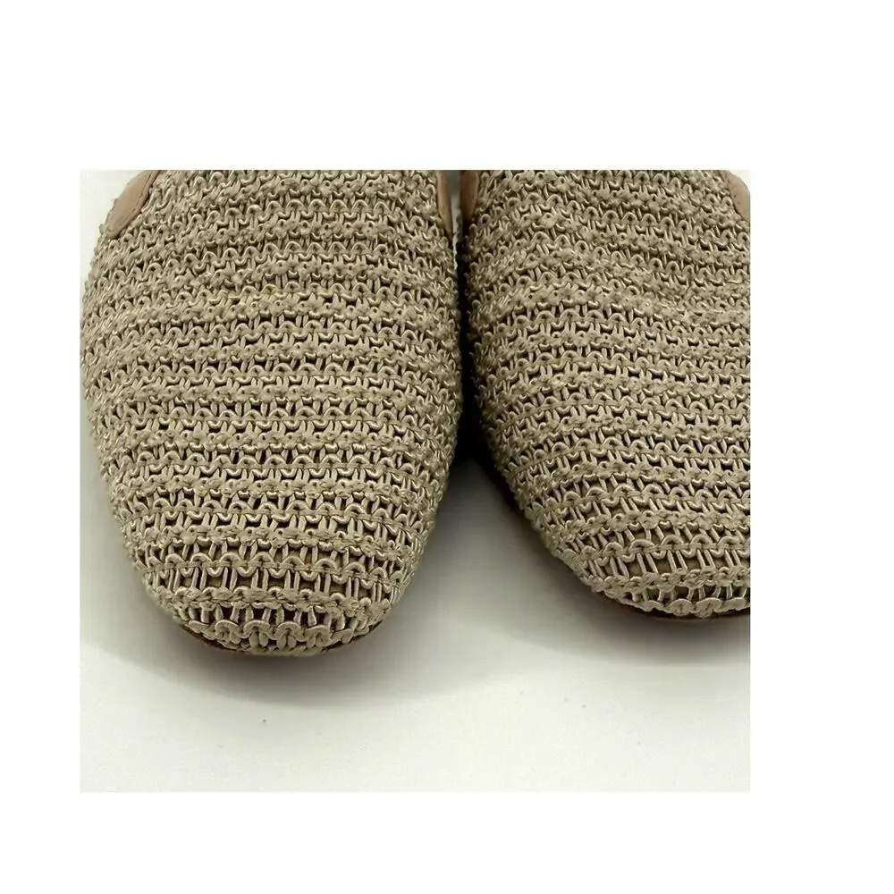 Vaneli Woven Slingback Flats Beige Raffia Cottage Coastal Grandma Shoes 7